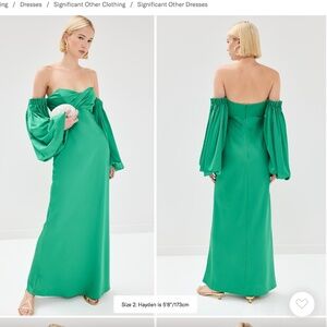 Significant Other Danika Off Shoulder Dress - Emerald - Size 4